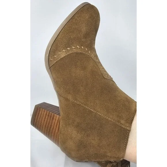 Minnetonka Melissa Bootie Womens 9.5 Dusty Brown Suede Side Zip Ankle 81033 - Picture 4 of 16